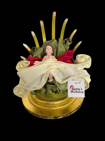 🎄 26cm Christmas Nativity Ornament with Baby Jesus & Manger – Religious Christian Christmas Decoration, Holy Family Holiday Home Decor ✨