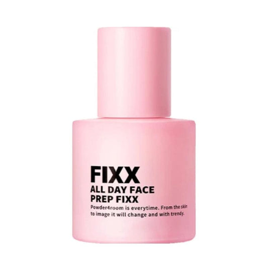 FIXX All Day Face Prep primer bottle, pink pump-top, 30ml