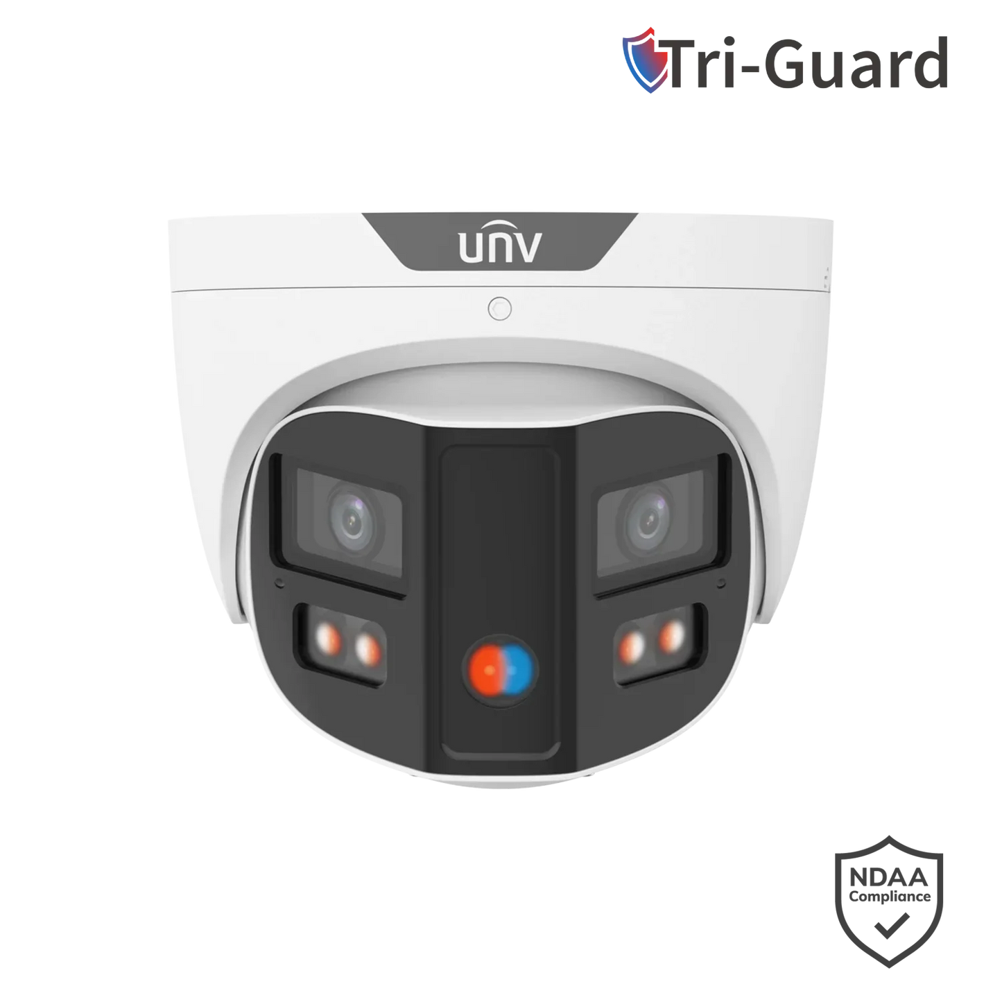 Uniview IPC3K28SE-ADF28KMC-DL-I0 4K 8MP ColorHunter Omniview Turret Network Camera with Warning Light & Speaker, Triguard, Prime-3