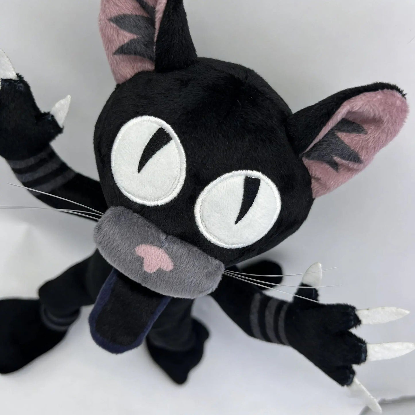 Black Monster Cat Plushie – 11" Spooky Forest Survival Camp Stuffed Animal Plush 30cm