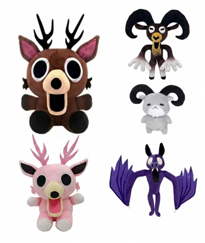 Creepy Cute Owl Stuffed Toy, Deer, Pink Deer, Ram & Bat Horror Game Plushies