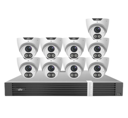 Uniview x16 Camera 8MP Triguard CCTV Kit with 16-Channel AI NVR & HDD | IPC3618SB-ADF28KMC-I0 + NVR302-16E2-P16-IQ