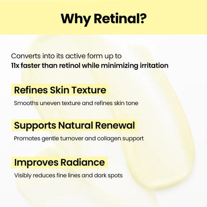 Retinal liposome serum, pale yellow drop on skin
