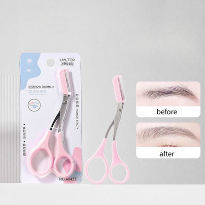 Eyebrow Trimmer Scissors with Comb – Professional Grooming Tool