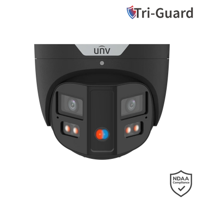 Uniview IPC3K28SE-ADF28KMC-DL-I0 4K 8MP ColorHunter Omniview Turret Network Camera with Warning Light & Speaker, Triguard, Prime-3