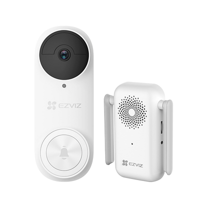 EZVIZ DB2 Wire-Free 2K Video Doorbell with Chime – Smart PIR Detection, Two-Way Audio, IP65, Rechargeable Battery