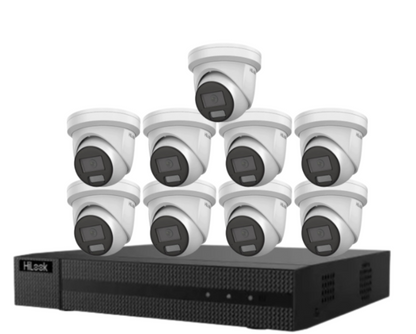 HiLook IPC-T282H-MU  (REPLACED BY T381H)  8MP AI Fixed Turret Network CCTV Camera 4K Kit – Up to 16 Cameras + 16CH PoE 4K Recorder + HDD
