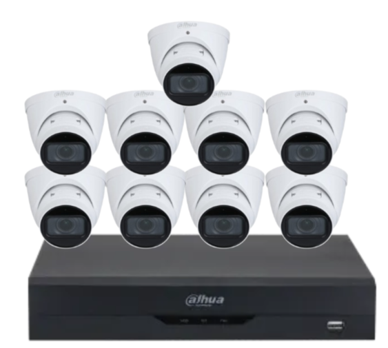 Dahua x16 4MP AI CCTV Kit with 16-Channel WizSense NVR, Vari-Focal Eyeball Cameras + Dual HDD Support – IPC-HDW3441T-ZAS + NVR4216-16P-AI/ANZ