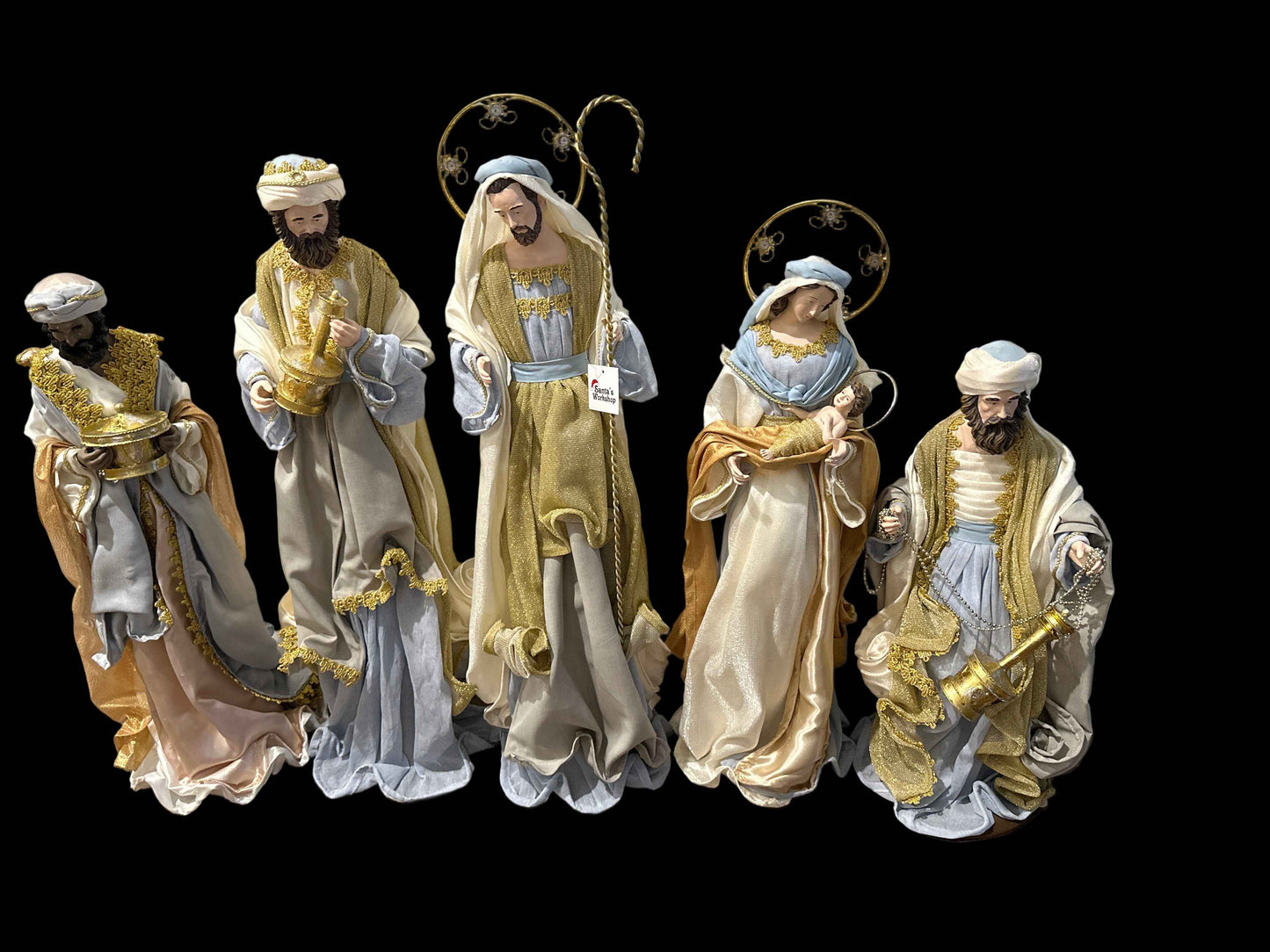 24.5” Large Christmas Religious Handmade Nativity Set with Three Wise Men (approx. 65 cm)