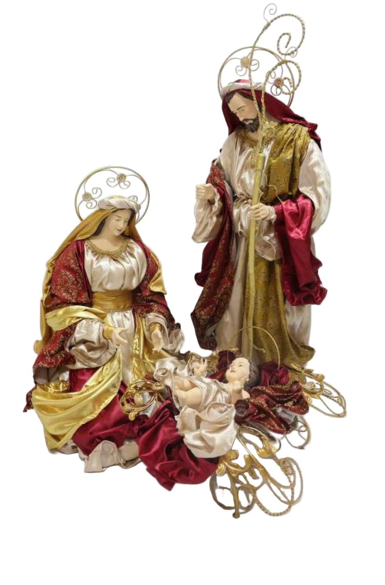 Red Large Christmas Religious Handmade Nativity Set with Manger - Approx. 132 cm - Pre Order Christmas 2026