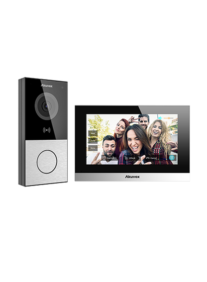 Akuvox IP Intercom Kit E12S/C313N – Smart Video Door Station & 7” Indoor Monitor, SIP, RFID, NFC, Bluetooth, PoE – Secure Entry Solution for Homes & Businesses