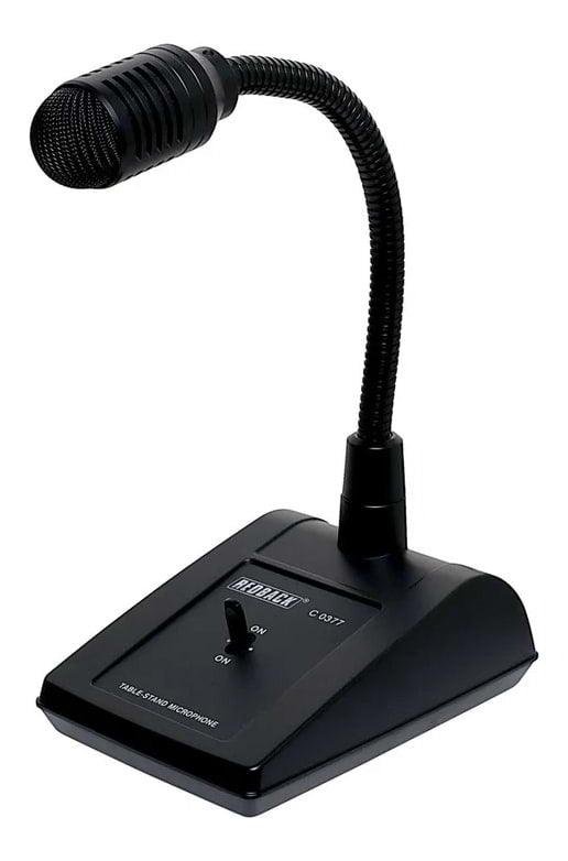 REDBACK C0377 Professional Desktop Paging Microphone – 3-Pin XLR, Momentary & Lock-On Switch, All-Metal Construction