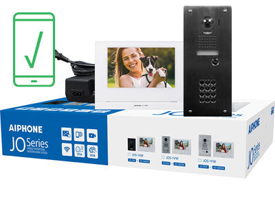 Aiphone JOWACCESSKIT Video Intercom Kit with Stainless Steel Flush-Mount Door Station, 7" Wi-Fi Touchscreen Monitor, and Access Keypad