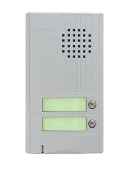 Aiphone DA-2DS – 2-Button 2-Wire Audio Door Station | Silver Metal | Surface Mount | Dry Contact Lock Output | 15VAC | DA/DB Series