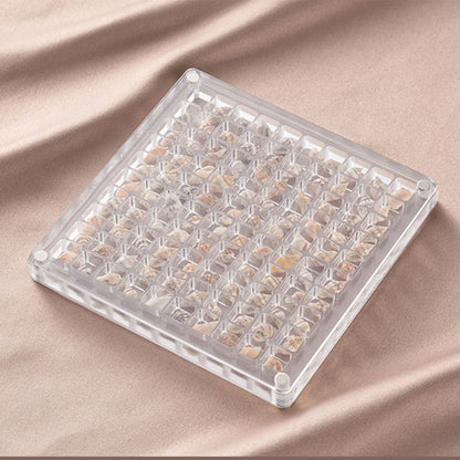 Acrylic Magnetic Seashell Display Box,Clear Sea Shell Display Box,Beach Magnet Storage Organizer Case for Seashell Diamond Beads,100 Grids,Transparent,1 Pack