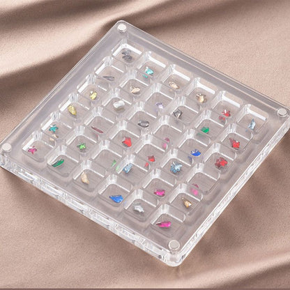 Acrylic Magnetic Seashell Display Box,Clear Sea Shell Display Box,Beach Magnet Storage Organizer Case for Seashell Diamond Beads,36 Grids,Transparent,1 Pack