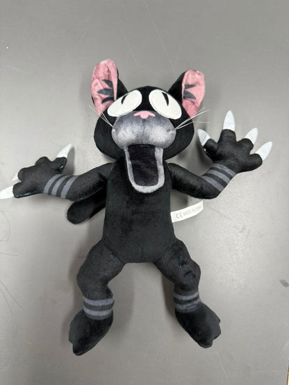 Black Monster Cat Plushie – 11" Spooky Forest Survival Camp Stuffed Animal Plush 30cm