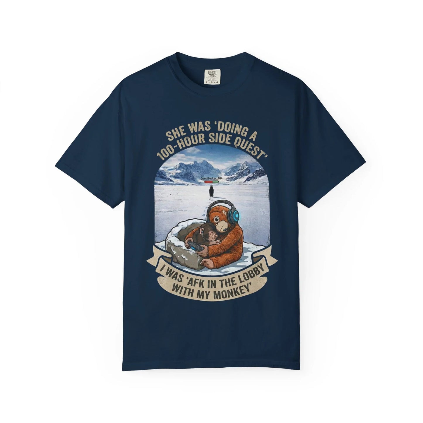 Lonely Penguin & Sad Japan Zoo Monkey Gamer T-Shirt  Viral Meme Apparel