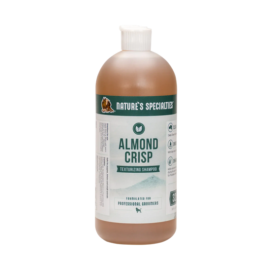 Natures Specialties shampoo bottle, Almond Crisp texturizing label on front
