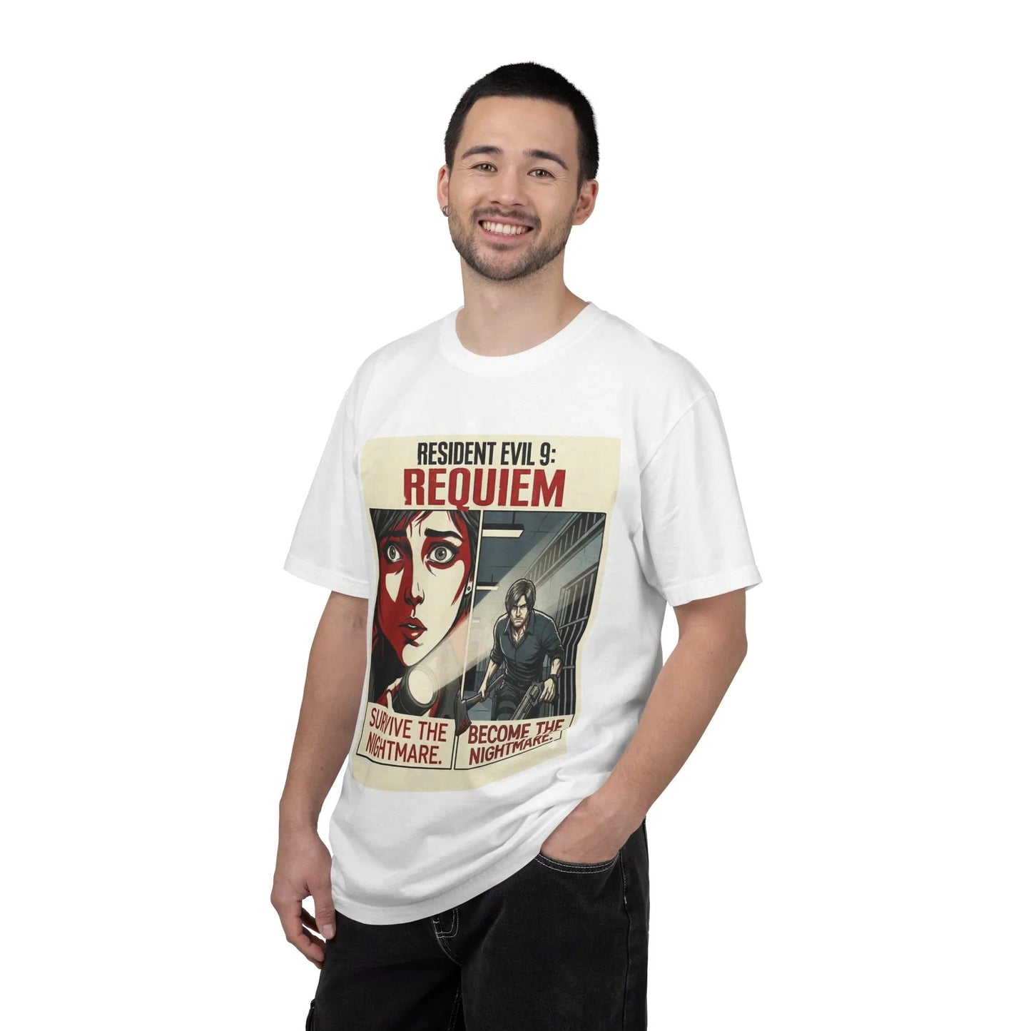 Resident Evil 9 Requiem T-Shirt - Grace vs Leon Gameplay Graphic Tee