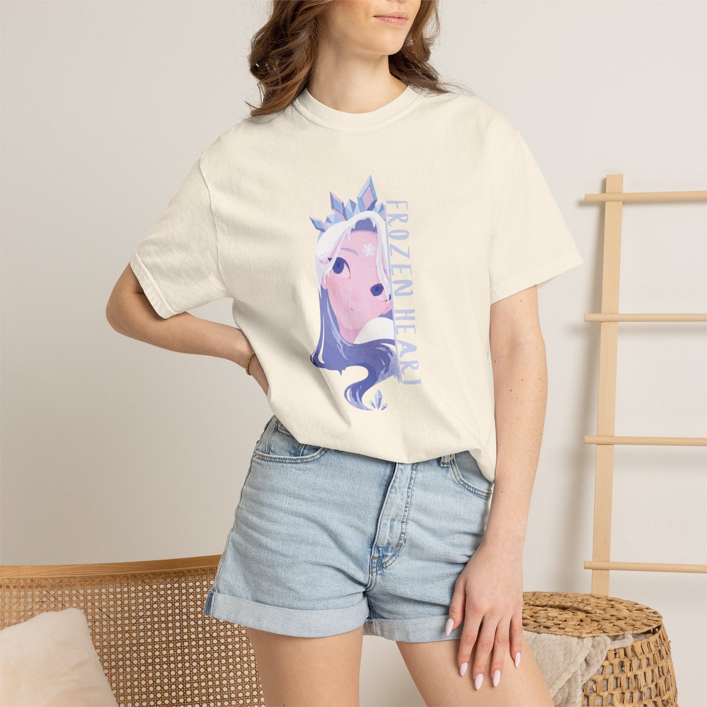 Winter Majesty Frozen Heart T-Shirt - Cryo Empress Ice Queen Anime Graphic Tee