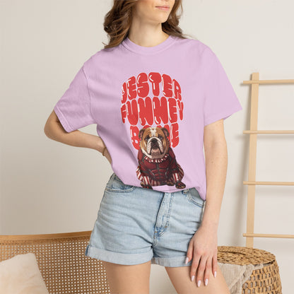 MissChiff Tees Bulldog Jester Graphic T-Shirt | Funny Bone Retro Dog Tee  Unisex Comfort Colors