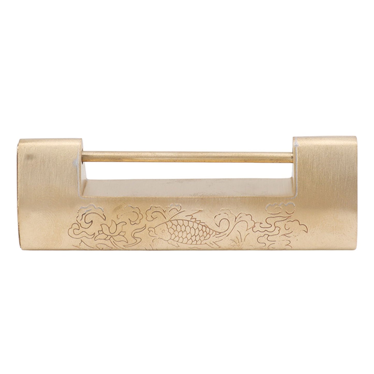 Antique Style Lock Spacing 5.9cm Auspicious Fish Lock Chinese Locks Small Brass Locks Antique Padlock Brass Color