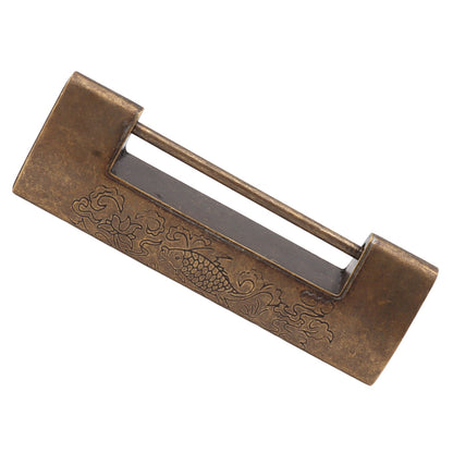 Antique Style Lock Spacing 5.9cm Auspicious Fish Lock Chinese Locks Small Brass Locks Antique Padlock Bronze Color