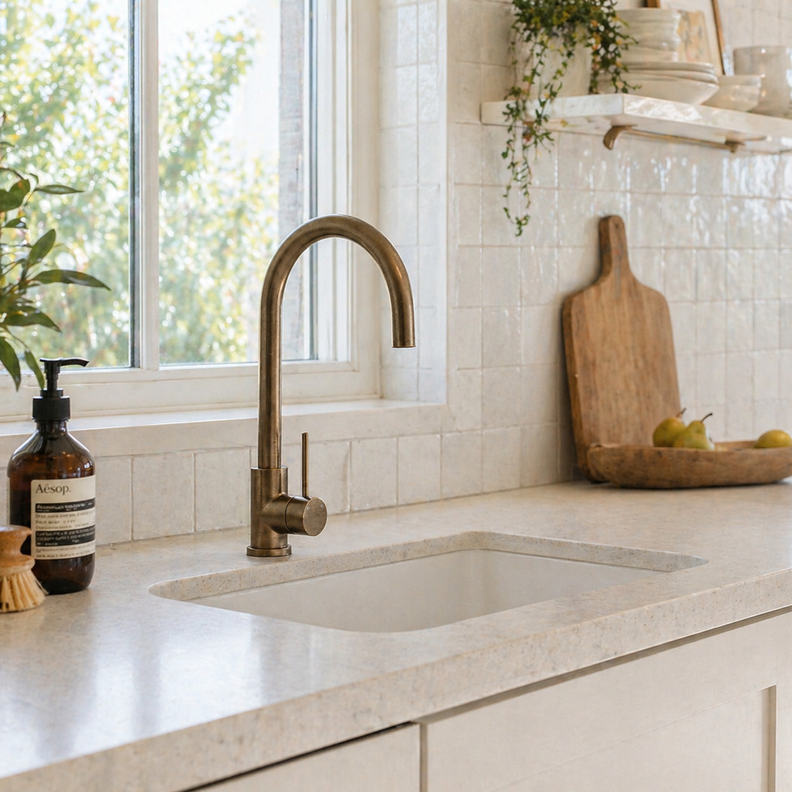 Reno Kitchen Mixer - Antique Brass