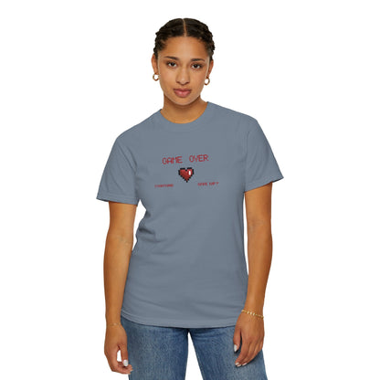 Game Over Pixel Heart Tee Retro Gaming Graphic Tee  Gamer Gift Tee