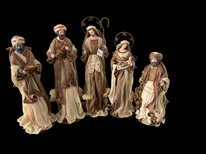 24.5” Large Christmas Religious Handmade Nativity Set with Holy Family and Three Wise Men (Approx. 65 cm)