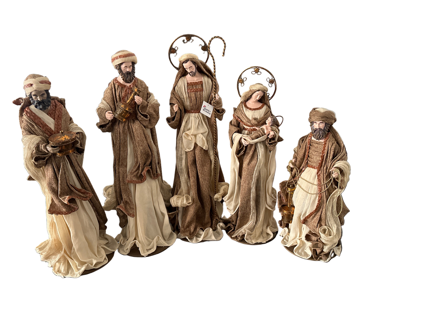 24.5” Large Christmas Religious Handmade Nativity Set with Holy Family and Three Wise Men (Approx. 65 cm)