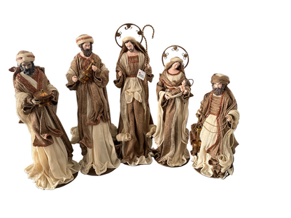 24.5” Large Christmas Religious Handmade Nativity Set with Holy Family and Three Wise Men (Approx. 65 cm)