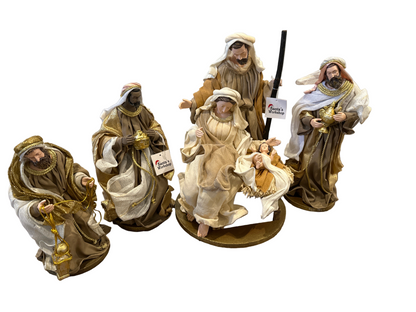13.5" Handmade Christmas Nativity Set with Holy Family, 3 Wise Men & Angel – 35cm Religious Christian Home Decor & Holiday Gifts