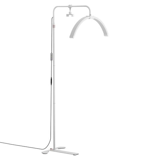 LED half-moon beauty light lamp with white arch panels and floor stand