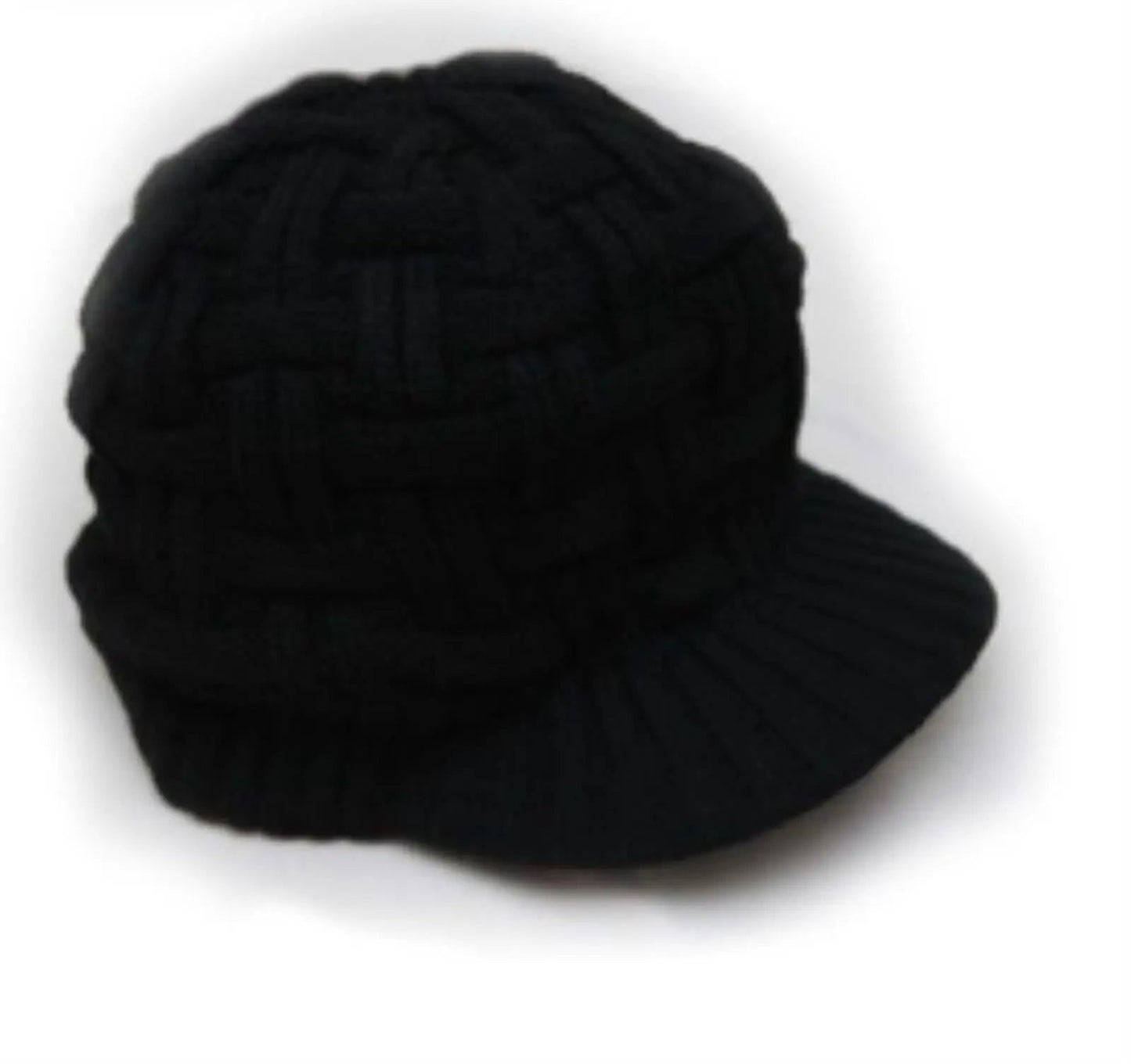 Mens Fashion Knitted Beanies Hats Wintera Ladies Unisex Baggy Beret Cap Hat Black