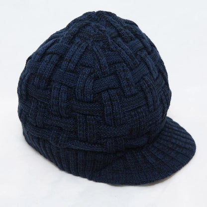 Mens Fashion Knitted Beanies Hats Wintera Ladies Unisex Baggy Beret Cap Hat Black