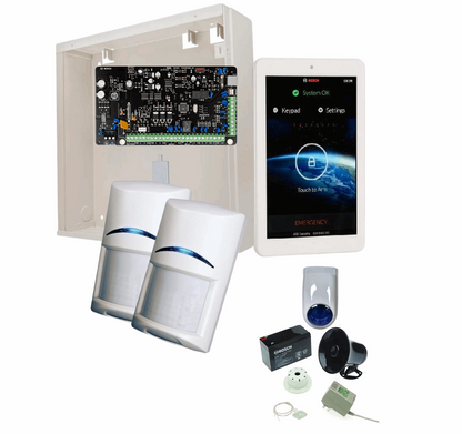 BOSCH Solution 2000 Alarm Kit with 7" Touchscreen Keypad, 2× PIR Detectors & Siren Kit – ICP-SOL2-P Security System