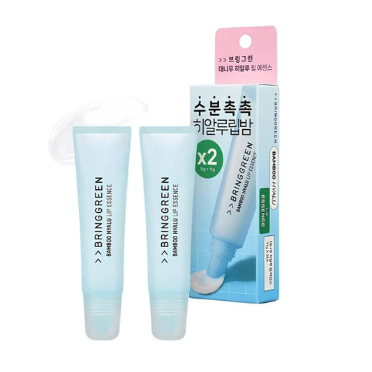 Bamboo Hyalu lip essence double set with two light-blue tubes and outer box