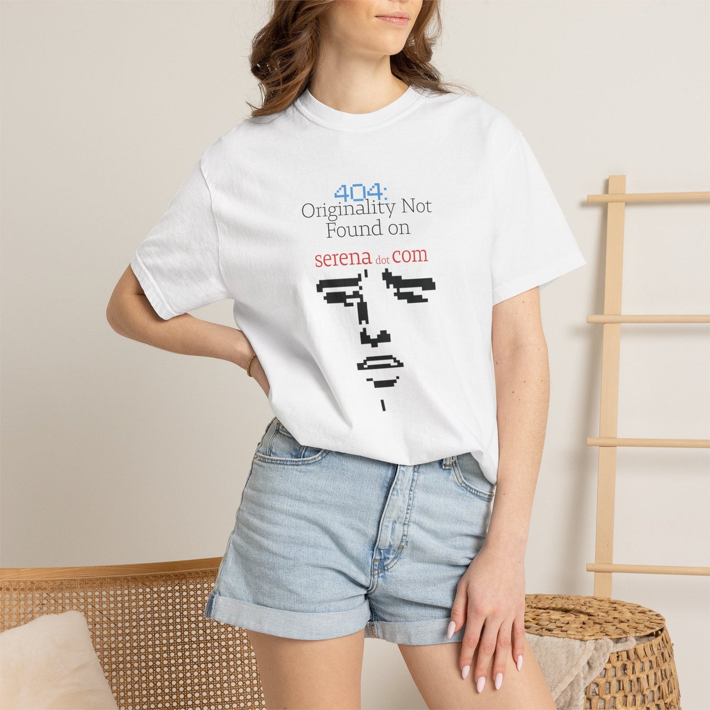 404 Originality Not Found Graphic Tee | Pixel Face Satire Shirt | Aprasi