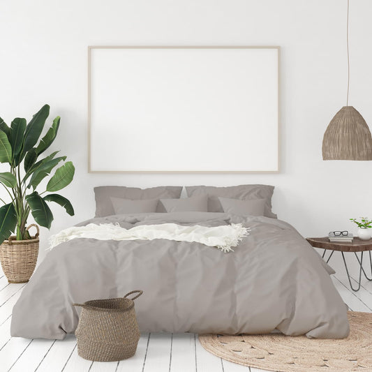 Dove king pillowcases set with quilt cover and matching frayed edge detail