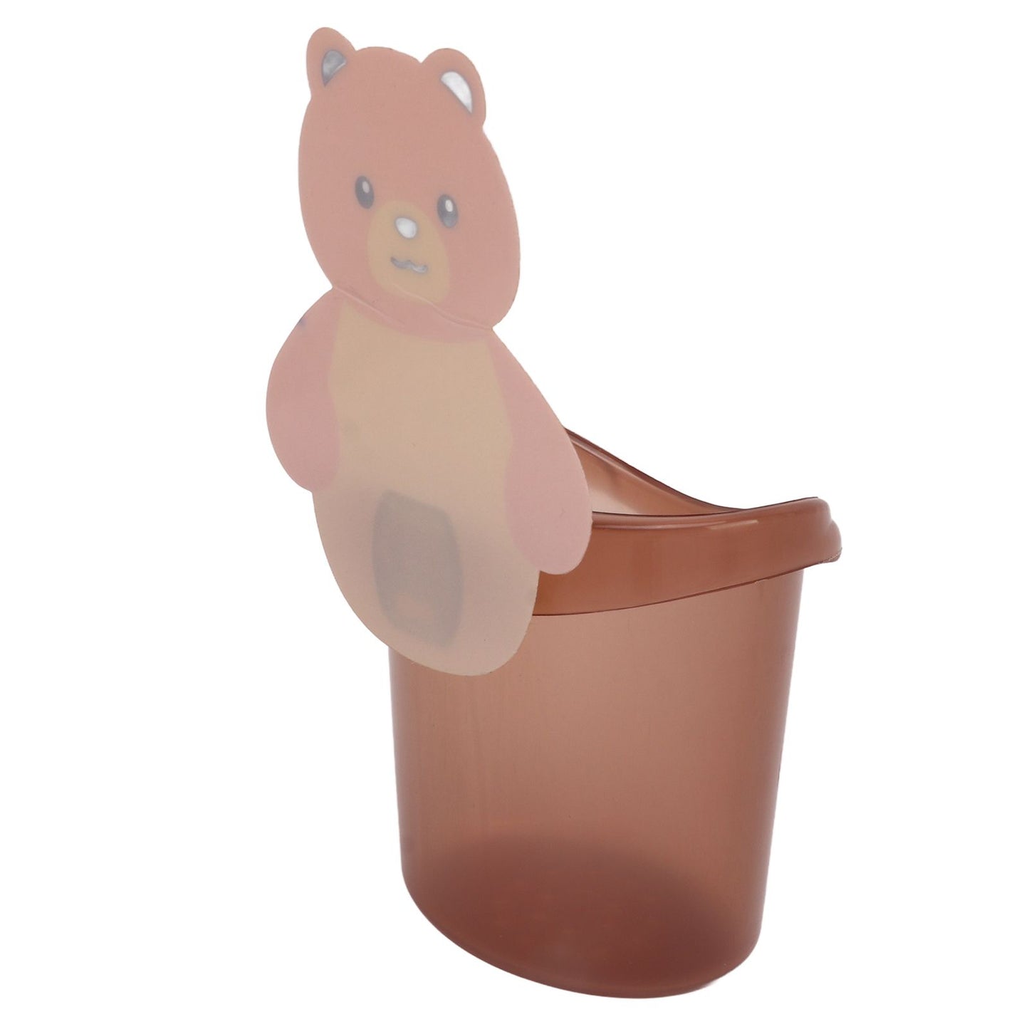 Bear Toothbrush Storage Cup Holder Wall Mounted Comb Storage Rack Bathroom Storage BoxCoffee Color