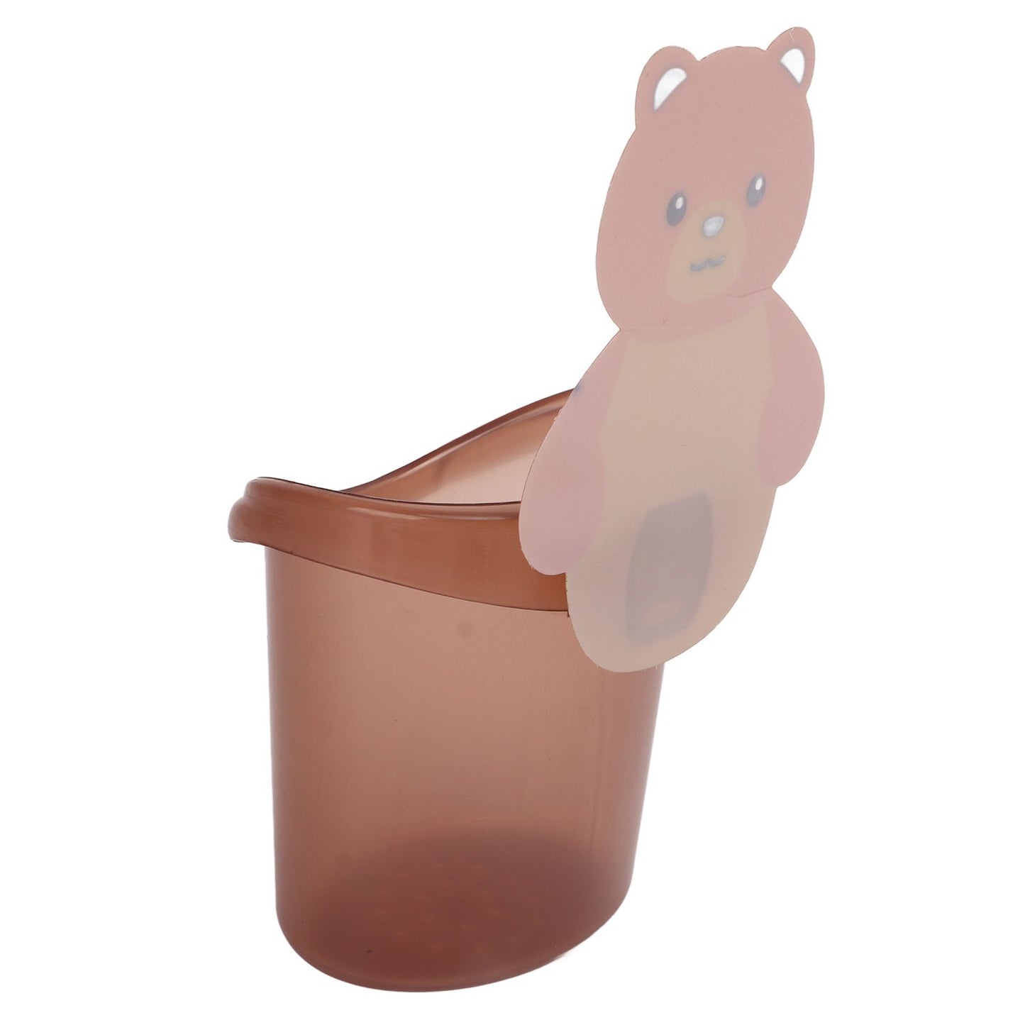 Bear Toothbrush Storage Cup Holder Wall Mounted Comb Storage Rack Bathroom Storage BoxCoffee Color