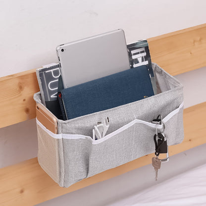 Bedside Caddy/Bedside Storage Bag Hanging Organizer for Bunk and Hospital Beds,Dorm Rooms Bed Rails,Can be Placed Glasses,Books,Mobile Phones,Keys (Grey), 12.2x4.33x6.29 12.2" x 4.33" x 6.29" Grey