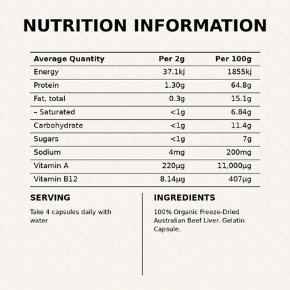 Australian Organic Beef Liver Capsules