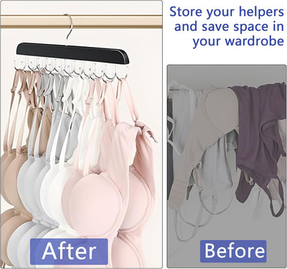 Belt Hanger Bra Hanger Tie Rack, Belt Organizer for Closet Accessories with 14 Hooks, Sturdy Wood for Closet Organizers and Storage