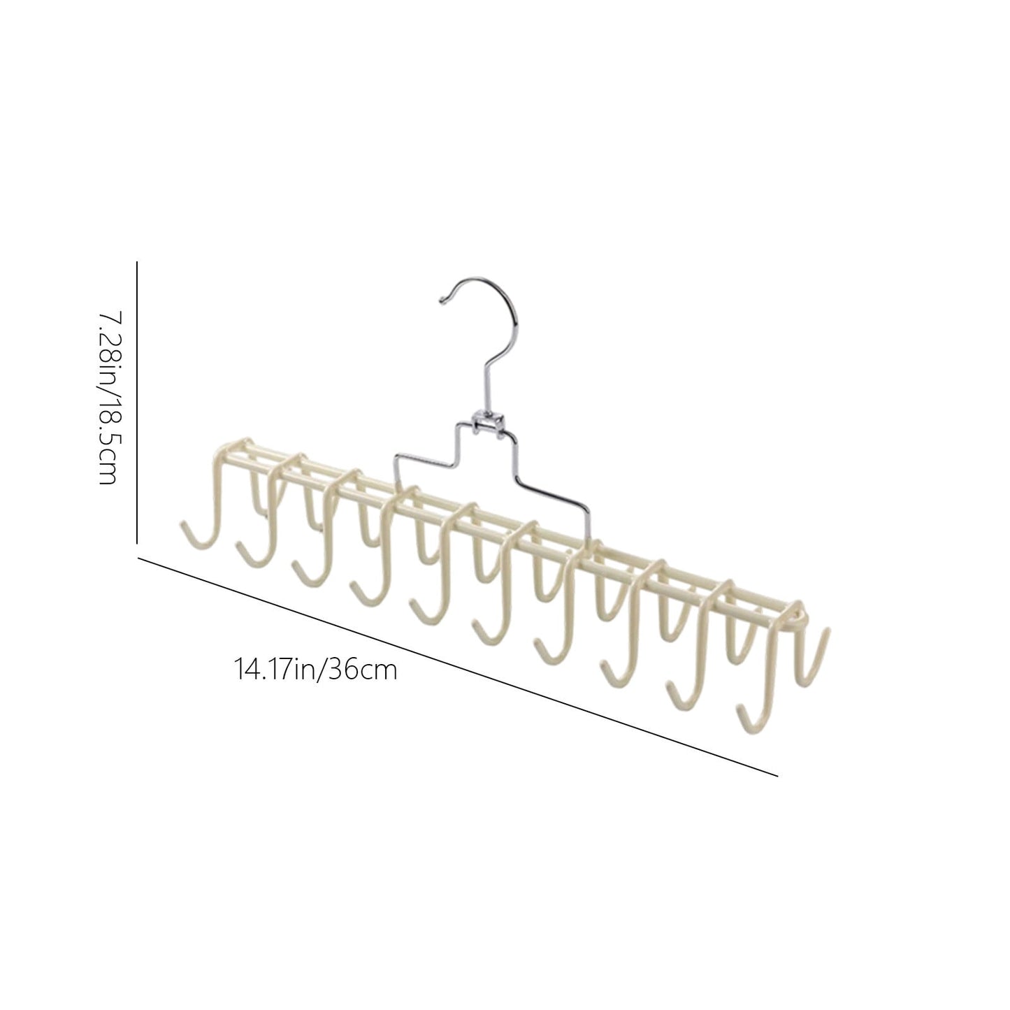 Belt Tie Rack Hanger, Tie Rack Hanger, for Closet Metal Belt Organizer, 20 Hooks, Multi Purpose Hanger, for Shawls Scarves Closet Organizers and Storage White