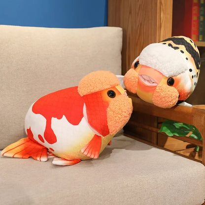 Ranchu Fish Plush Fancy Goldfish Stuffed Animal King of Goldfish Handmade Plushies 50cm