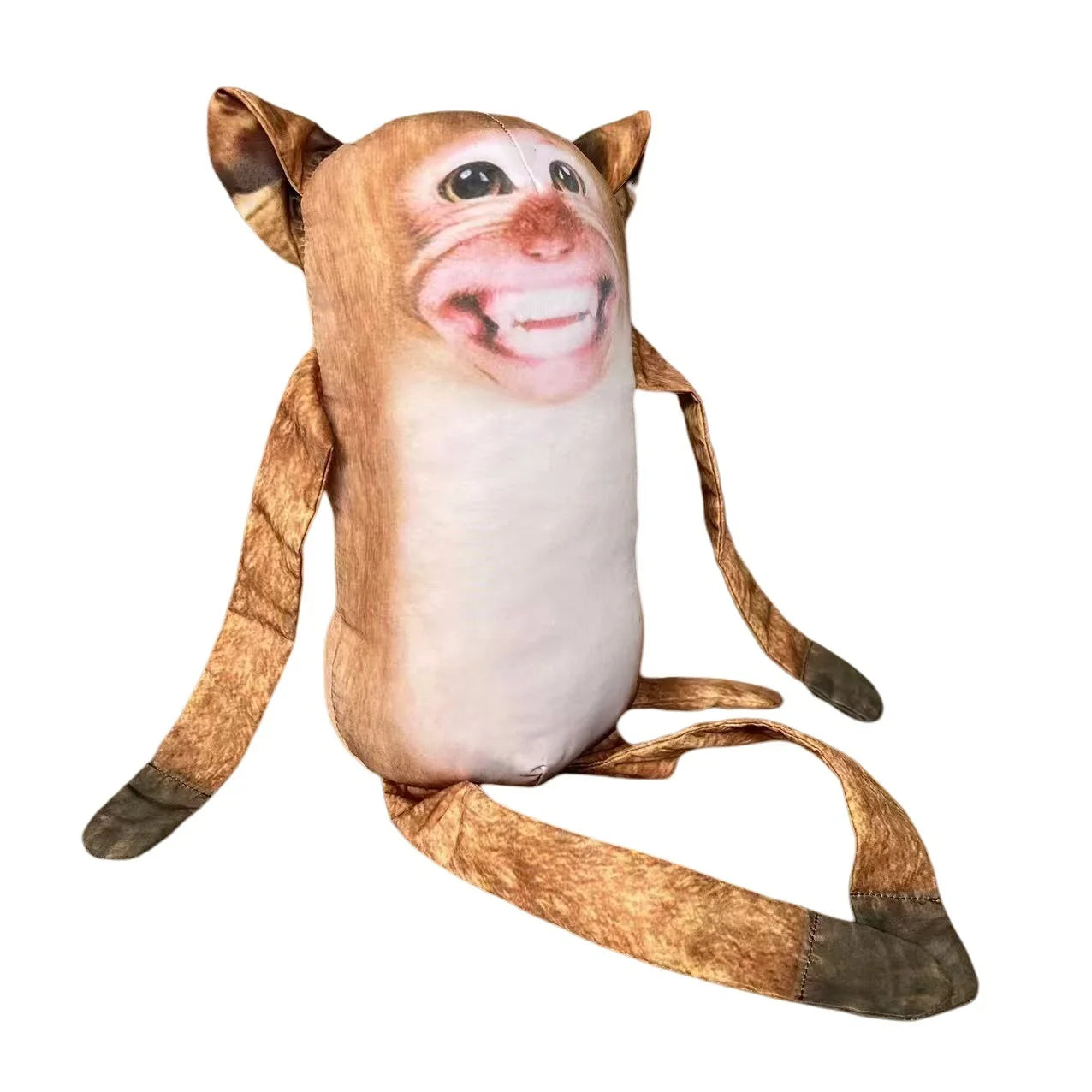 Bibi Monkey Plush Toy - Viral Cartoon Stump-Tailed Macaque Stuffed Animal, 28cm