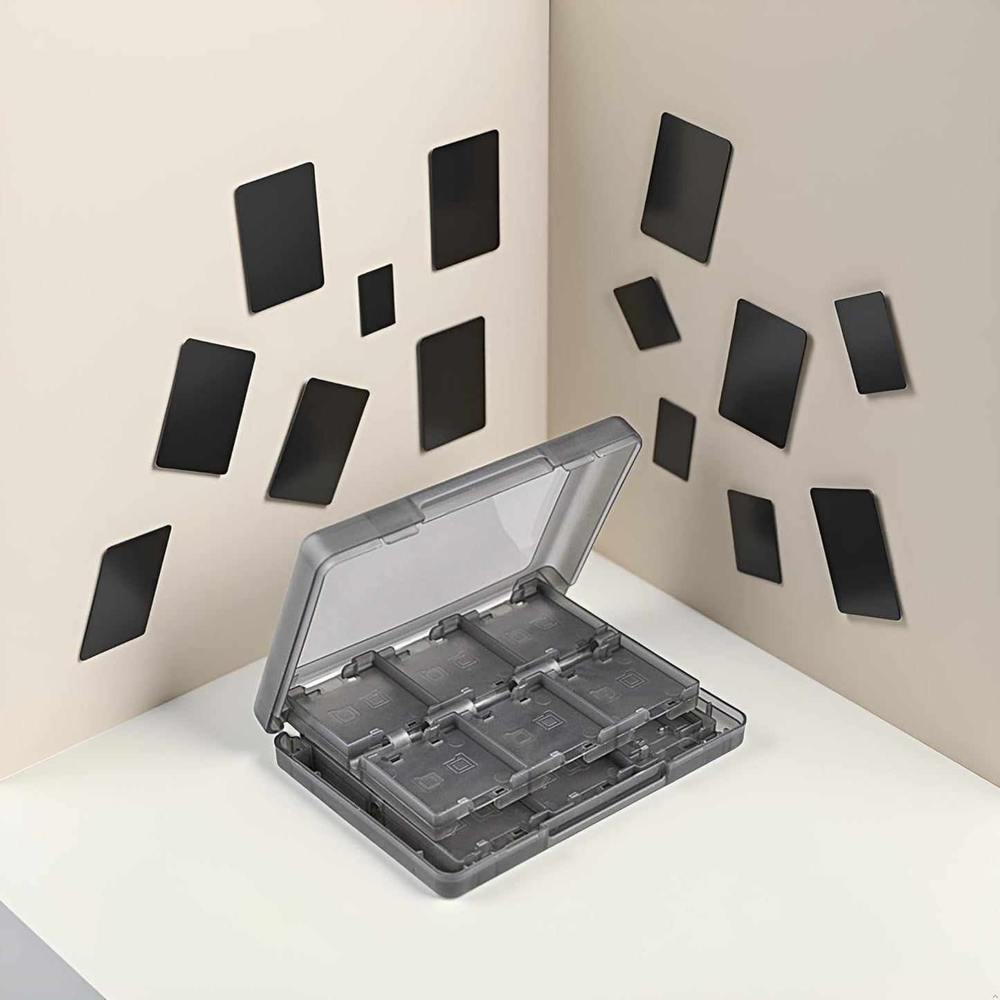Black 26-in-1 Game Holder Case Fits up to 22 Games 2 SD Cards 2 Micro SD/TF Cards and 2 Stylus Pens for NEW 3DS / 3DS XL / 3DS LL